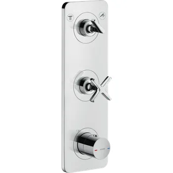 Vodovodní baterie AXOR Citterio E Modul termostatu 380/120 s podomítkovou instalací, pro 2 spotřebiče, s deskou, chrom 36703000