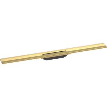 Odvodňovací žlab Hansgrohe RainDrain Flex Vrchní sada sprchového žlabu 900, zkracovatelný, pro instalaci ke stěně, leštěný vzhled zlata 56052990