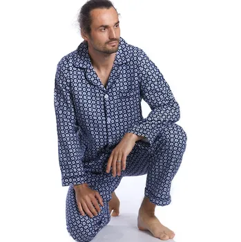 Pánské pyžamo Pánské pyžamo teplé flanel 1PF0004 modrá xxxl