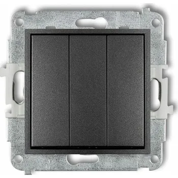 vypínač Trojitý vypínač Klasik, Zápustný Karlik grafitový 11MWP-7