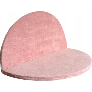 Hrací deka Podložka MONIO na hraní VELVET růžová kulatá 125x125 bez volánků