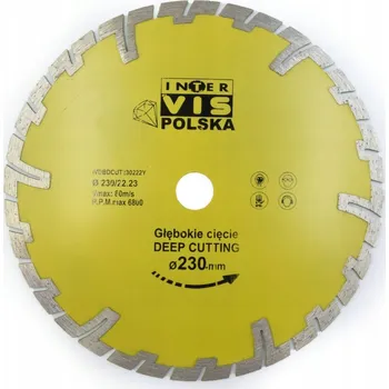 Řezný kotouč Diamantový kotouč Inter-Vis IVDBDCUT230222Y 230x22,2 mm