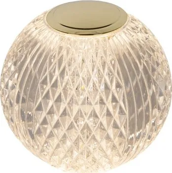 Lampička LUCIDE 13599/01/60 CINTRA dotyková stolní lampička V87mm LED 1,5W/95lm 2700K mosazná, průhledná, nabíjecí baterie, 3StepDIM