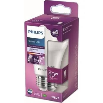 Žárovka Philips 8718699782757 LED Sensor žárovka 8W/60W 806lm A60 E27 4000K 220-240V FR