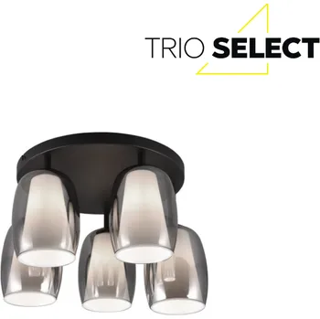 TRIO SELECT 617500554 BARRET stropní svítidlo D480mm 5xE14 černá matná, kouřová