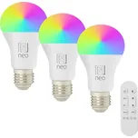 IMMAX 07733CDO NEO LITE Smart žárovka LED E27 11W 1055lm 2700K-6500K RGB bílá tři kusy v balení
