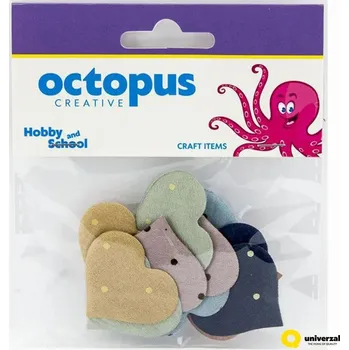 Dekorativní srdíčka z textilu 34 x 30 mm, 12 ks