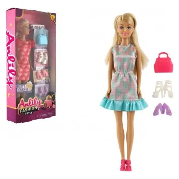 Panenka Anlily plast 28cm s módními doplňky 2 barvy v krabičce 15x32x5cm