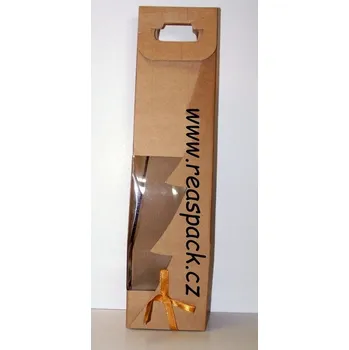 Dárková taška taška na víno,barva přírodní,motiv strom,okénko