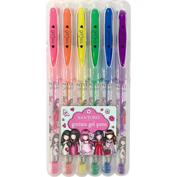 Sada 6 ks gelových per Santoro London - kolekce Sparkle & Bloom