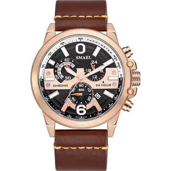 Hodinky Smael 9010 Pánské analogové hodinky Hnědé