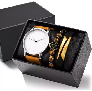 Hodinky Lifestyle Dárková sada Pánské hodinky + dva náramky Reinis hnědá