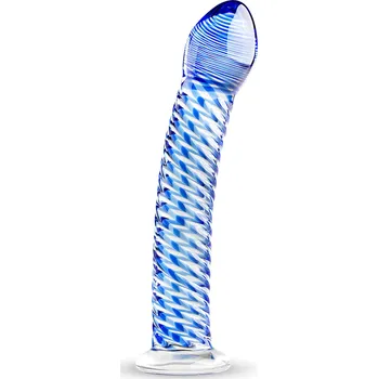 Dildo Gildo Glass No. 5 - spirál skleněné dildo (průhledné-modré)