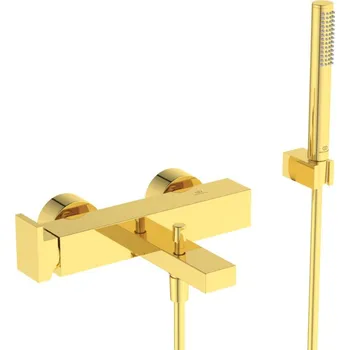 Ideal Standard Extra - Vanová baterie nástěnná se sprchovým setem, kartáčovaná zlatá BD514A2