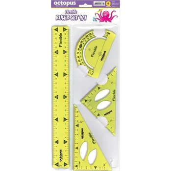 pravítka Rýsovací sada 4 ks ohebná, mix barev