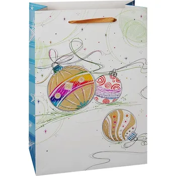 Dárková taška Vánoční dárková taška 22,5 x 10 x 33,5cm motiv koule