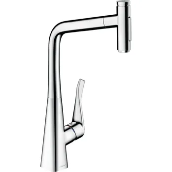Vodovodní baterie Hansgrohe Metris Select M71 kuchyňská páková baterie s vytahovací sprškou, chrom 73820000