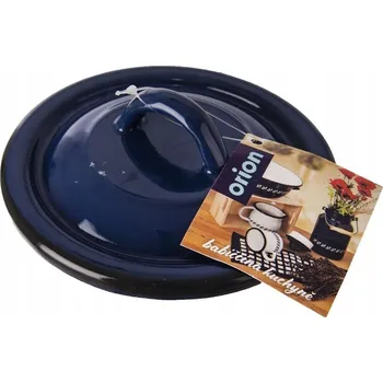 Hrnec SMALTovaná poklice kovová modrá na hrnec 12 cm