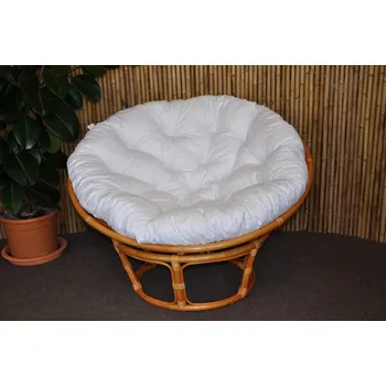 Papasan Nábytek PEGAS Ratanový papasan 110 cm medový bílý polstr