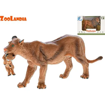 Figurka Zoolandia lev / lvice s mládětem 13 cm
