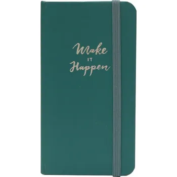 Blok Zápisník s elastickým uzávěrem, zelený,60 listů, papír 80g, 75x135mm