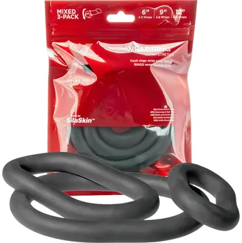 Perfect Fit Ultra Wrap - Sada silných kroužků na penis - černá (3 ks)