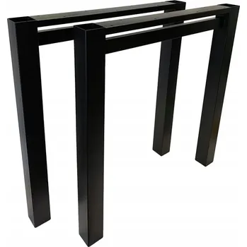 Jídelní stůl Kovové nohy U pro stůl Loft Industrial černé 80x72 cm Profil 6x6 cm 2 ks
