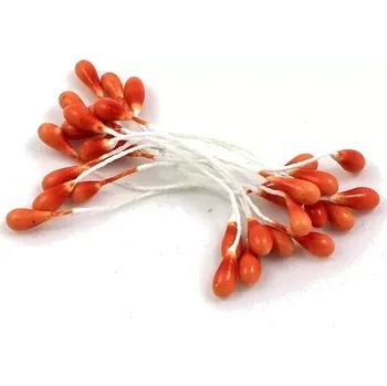 umělá květina Oboustranné květní tyčinky oranžové - 50 ks