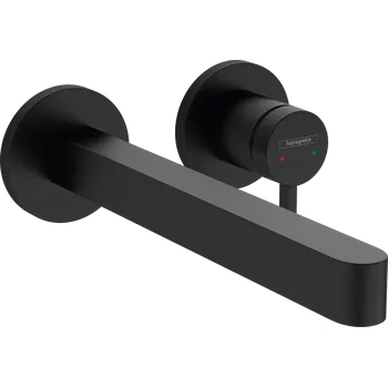 Vodovodní baterie Hansgrohe Finoris Páková umyvadlová baterie pod omítku, pro montáž na stěnu s výtokem 22,8 cm, matná černá 76050670