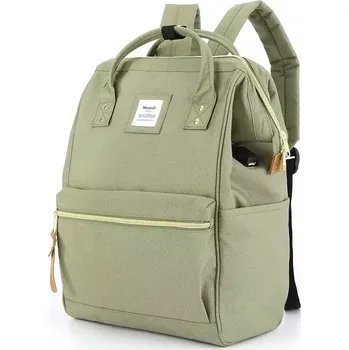 Městský batoh Himawari studentský batoh USB port Apaté Rezavě zelená 19L