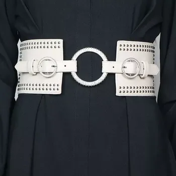 Opasek Dámský široký korzetový pásek s krystaly Vaiki Béžový