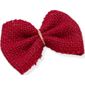 Jutová mašle červená - 1 ks
