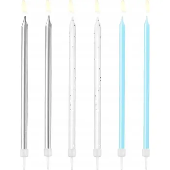 Dortová svíčka SVÍČKY MIX BAREV 6 Ks DEKORATIVNÍ NA DORT