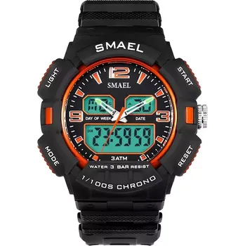 Hodinky Smael 1378 Pánské duální hodinky Oranžové