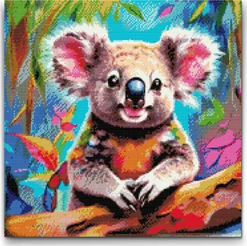 Diamantové malování Diamantové malování - Veselá koala 2 Velikost: 50x50cm, Rámování: Pouze srolované plátno, Diamanty: Čtvercové