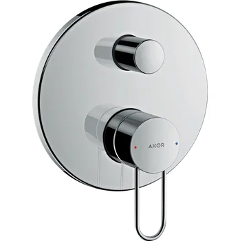 Vodovodní baterie AXOR Uno Páková vanová baterie s podomítkovou instalací, s třmenovou rukojetí, se zabudovanou bezpečnostní kombinací podle EN1717, chrom 38428000