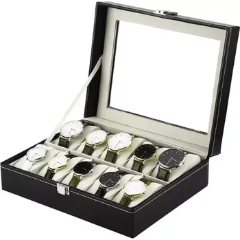 Box na hodinky Organizér na hodinky 12 komor černý