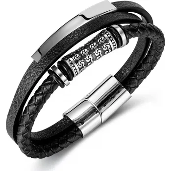 Náramek Pánský ocelový náramek Bennett Černý 21cm