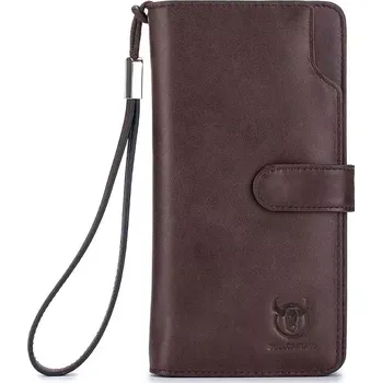 Peněženka Bullcaptain kožená dlouhá peněženka Maurus Hnědá