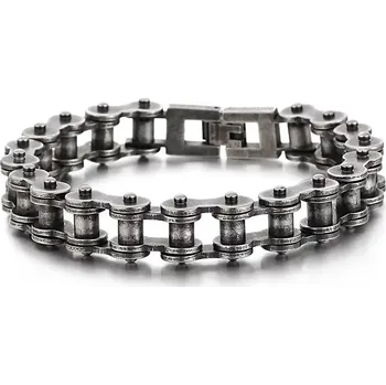 Náramek Náramek z chirurgické oceli Moto Chain Vintage Dark
