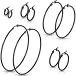 Ocelové náušnice kruhy 20-70 mm Just me Černé - Průměr 25 mm