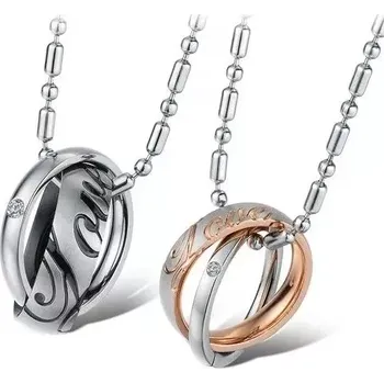Přívěsek Ocelové přívěsky pro dvojici LOVE RINGS - Model BEZ ŘETÍZKŮ (pouze přívěsky)