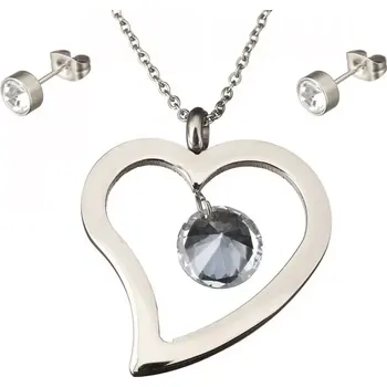 Souprava šperků Souprava šperků z chirurgické oceli Srdce Stříbrný