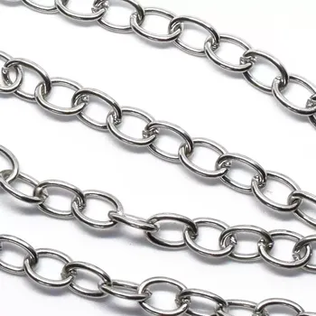 Náhrdelník Řetízek z chirurgické oceli Oval 5 mm / 50-90cm - Délka 50 cm