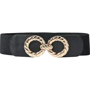 Opasek Dámský pružný elastický pásek na šaty Antanas Černý-zlatý