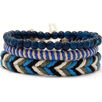 Náramek Set pánských náramků 3 kusy Blue Vibe