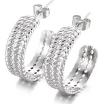 Ocelové Náušnice půlkruhy Vangel Stříbrné