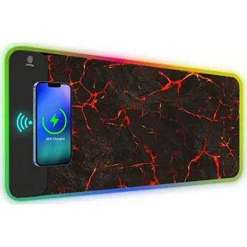 Podložka pod myš Huado RGB podložka pod myš s bezdrát nabíjením 15W Lava
