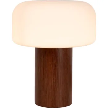 Lampička LUCIDE 10524/01/70 KENAN stolní lampička V270mm 1xE14 dřevo, opálová