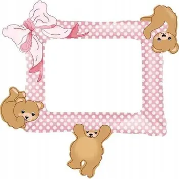 Balónek FOLIOVÝ BALÓNEK RÁMEČEK NA FOTOGRAFIE, RŮŽOVÝ, 60 CM